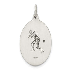 Sterling Silver Antiqued St. Christopher Baseball Medal QC3568