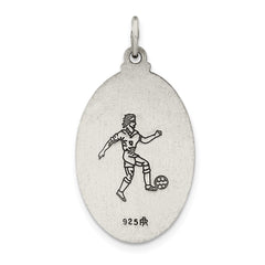 Sterling Silver Antiqued St.Christopher Soccer Medal QC3569
