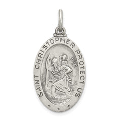 Sterling Silver Antiqued St.Christopher Soccer Medal QC3569