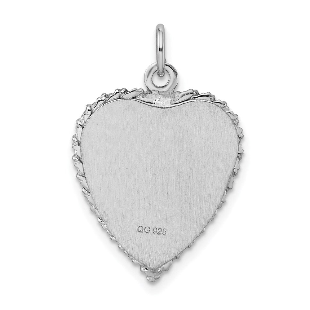 Sterling Silver Rhodium-plated Sweet Sixteen Disc Charm QC357