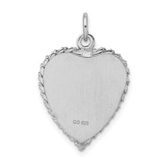 Sterling Silver Rhodium-plated Sweet Sixteen Disc Charm QC357