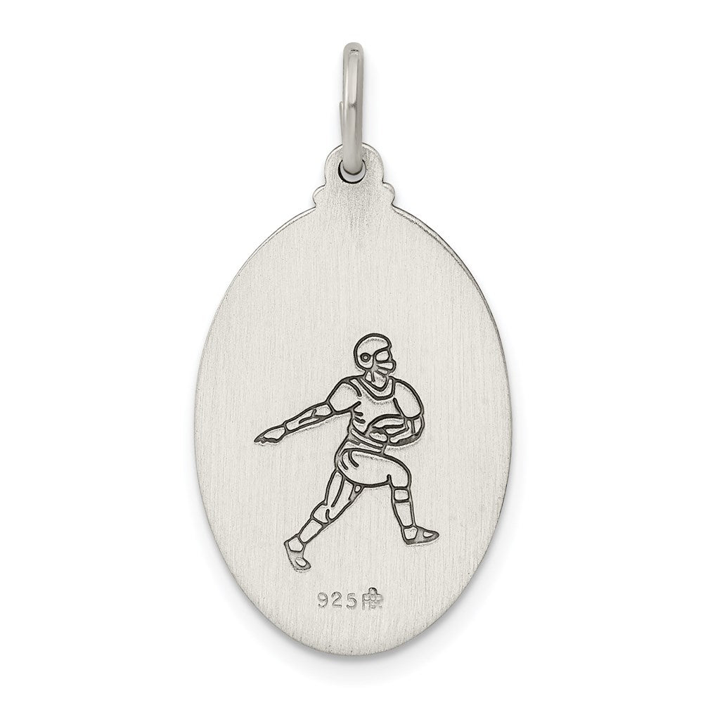 Sterling Silver Antiqued St.Christopher Football Medal QC3570