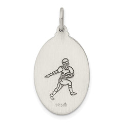 Sterling Silver Antiqued St.Christopher Football Medal QC3570