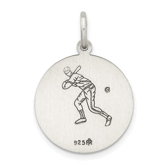 Sterling Silver Antiqued St. Christopher Baseball Medal QC3571