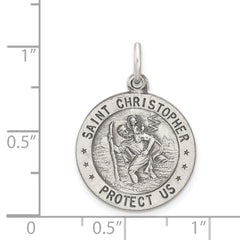Sterling Silver Antiqued St. Christopher Baseball Medal QC3571