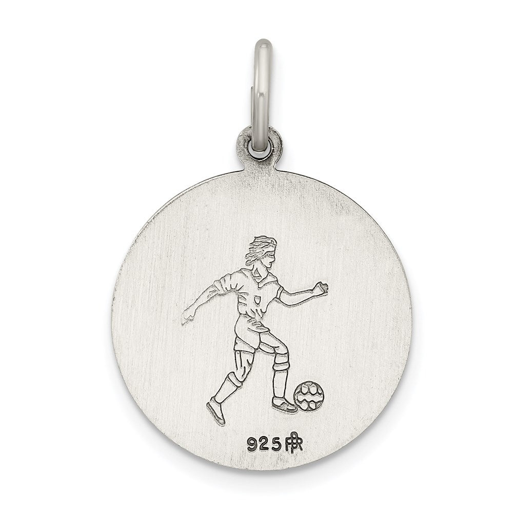 Sterling Silver Antiqued St. Christopher Soccer Medal QC3572