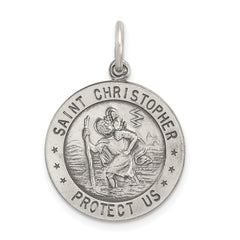 Sterling Silver Antiqued St. Christopher Soccer Medal QC3572