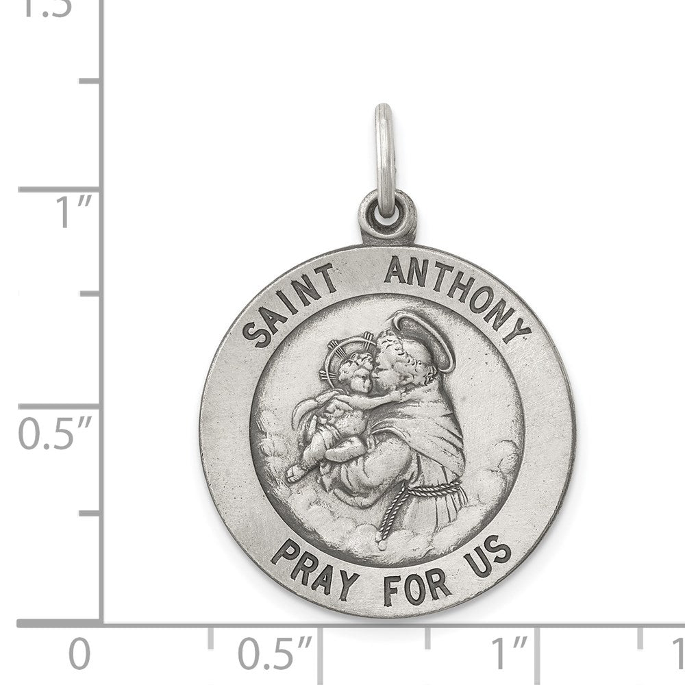 Sterling Silver Antiqued Saint Anthony Medal QC3578