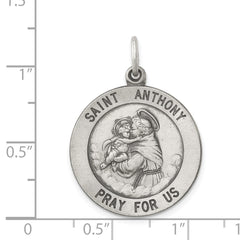Sterling Silver Antiqued Saint Anthony Medal QC3578