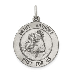Sterling Silver Antiqued Saint Anthony Medal QC3578
