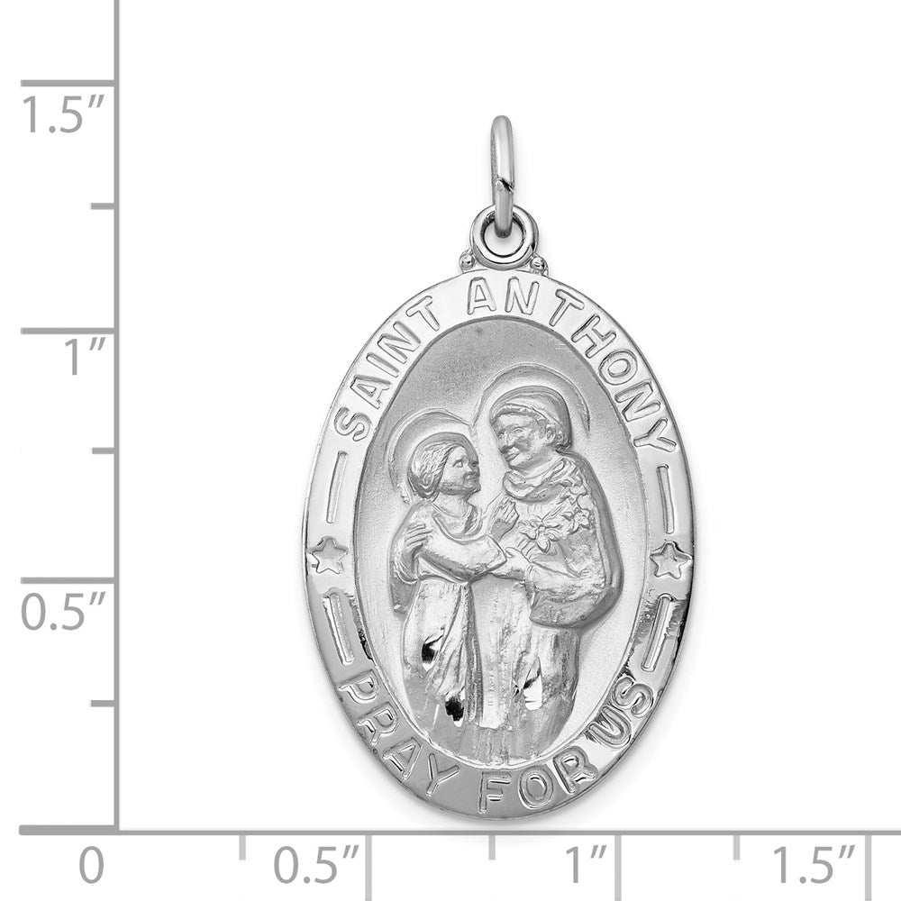 Sterling Silver Rhodium-plated St. Anthony Medal QC3579