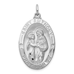 Sterling Silver Rhodium-plated St. Anthony Medal QC3579