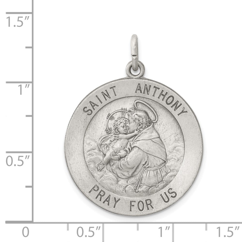 Sterling Silver Antiqued Saint Anthony Medal QC3581