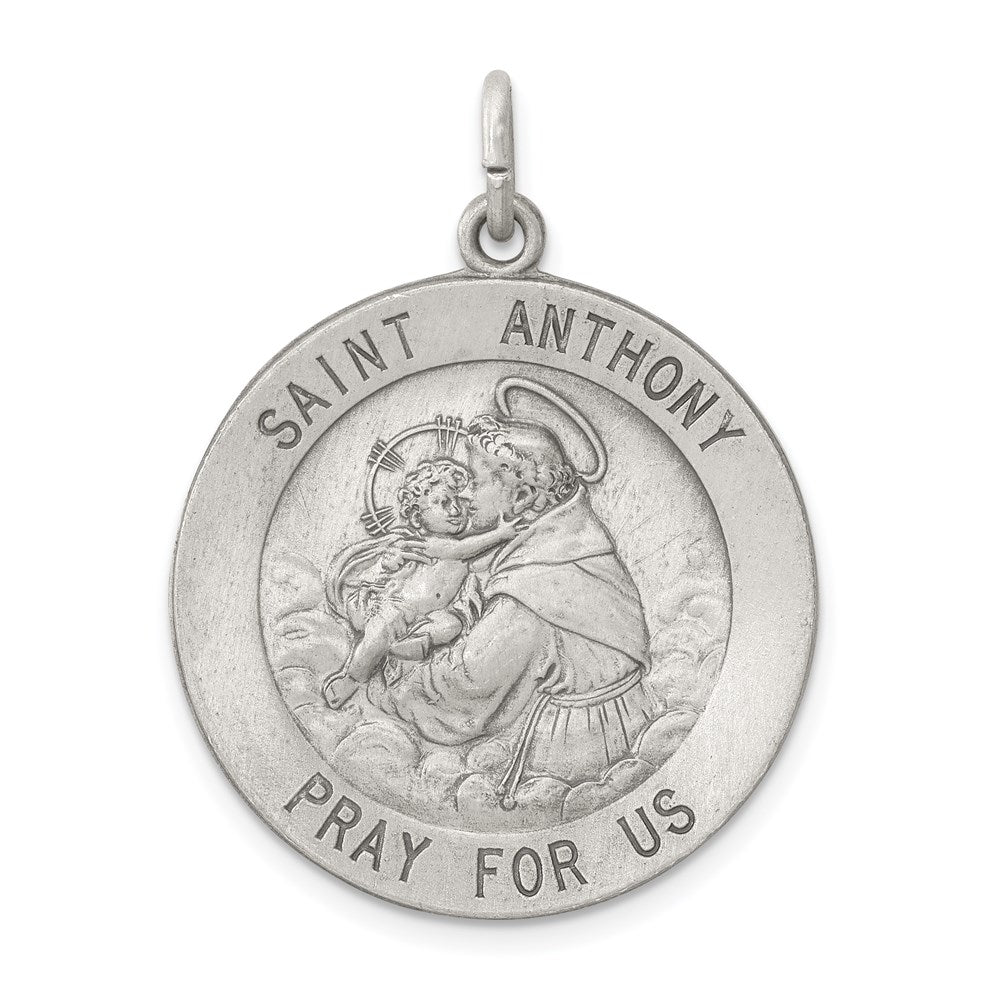 Sterling Silver Antiqued Saint Anthony Medal QC3581