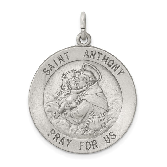 Sterling Silver Antiqued Saint Anthony Medal QC3581