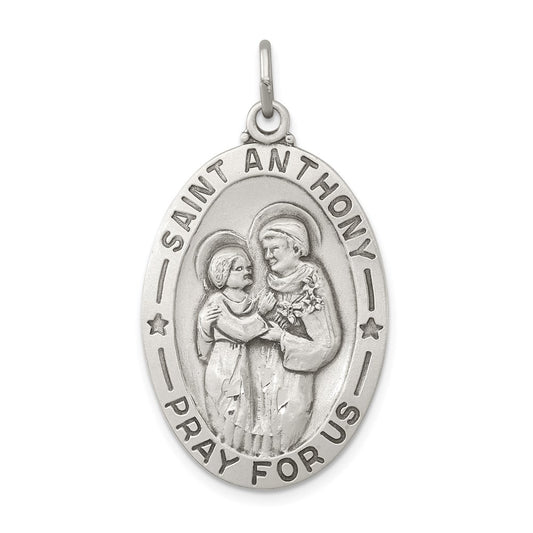 Sterling Silver Antiqued Saint Anthony Medal QC3582