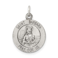 Sterling Silver Antiqued Saint Barbara Medal QC3583