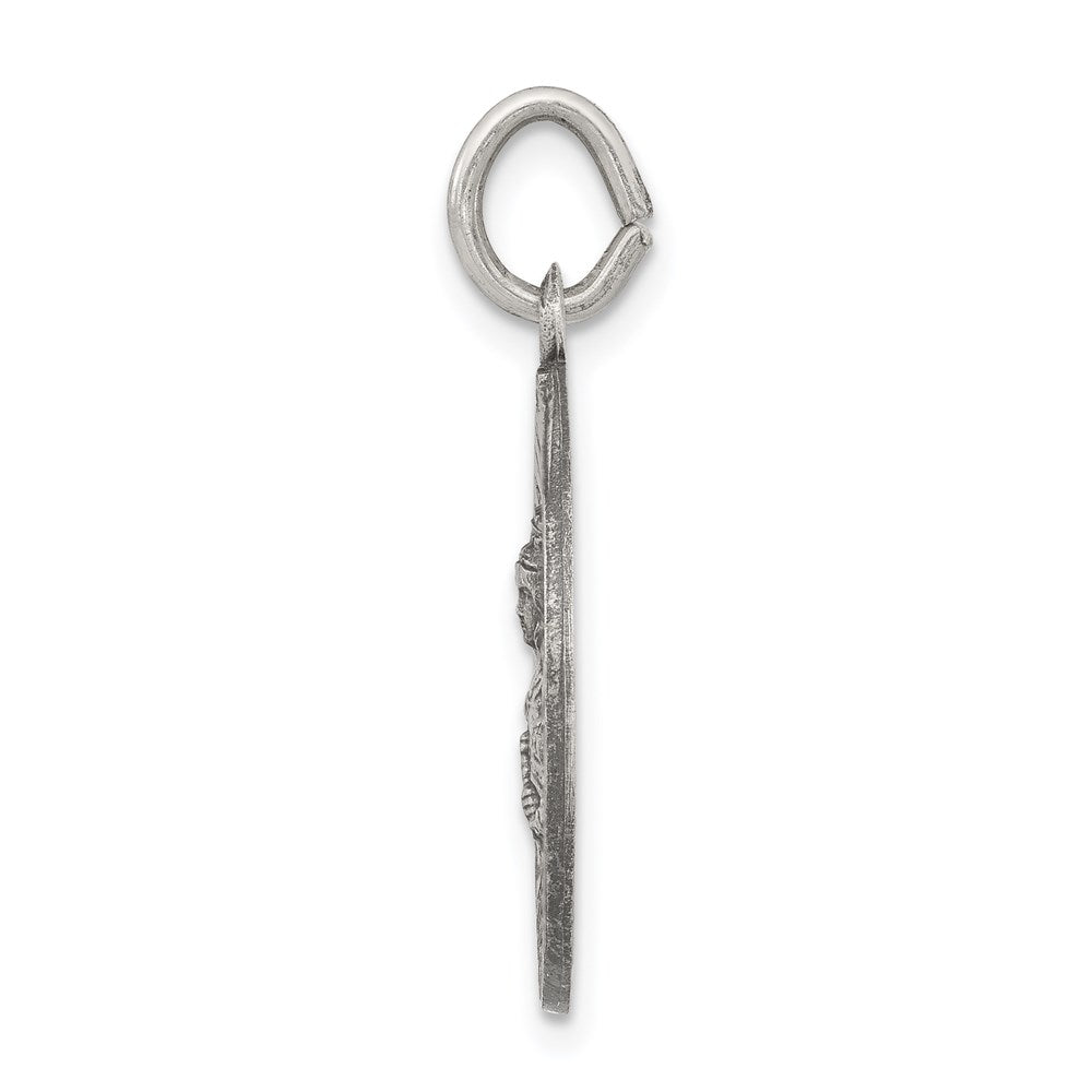 Sterling Silver Antiqued St. Barbara Medal QC3584