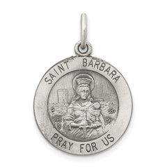 Sterling Silver Antiqued St. Barbara Medal QC3584
