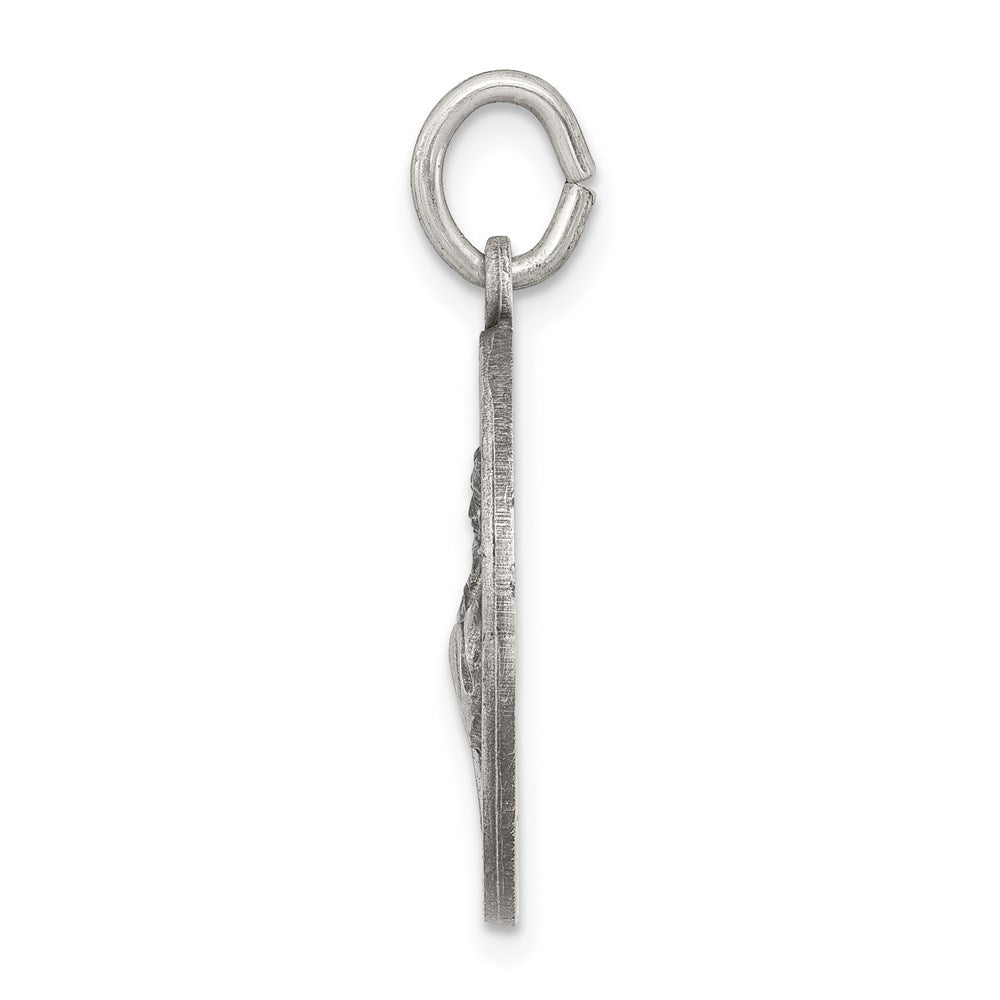 Sterling Silver Antiqued Saint Francis of Assisi Medal QC3585