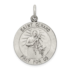 Sterling Silver Antiqued Saint Gerard Medal QC3589