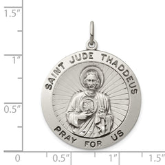 Sterling Silver Antiqued Saint Jude Thaddeus Medal QC3604