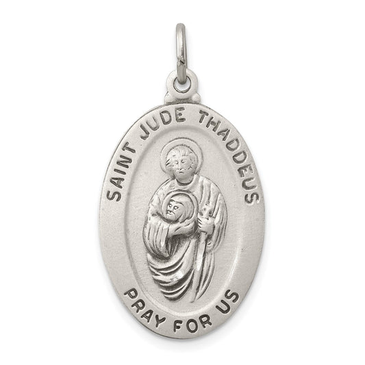 Sterling Silver Antiqued Saint Jude Thaddeus Medal QC3606