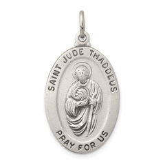 Sterling Silver Antiqued Saint Jude Thaddeus Medal QC3606