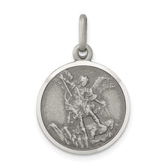 Sterling Silver Antiqued Saint Michael Medal QC3607