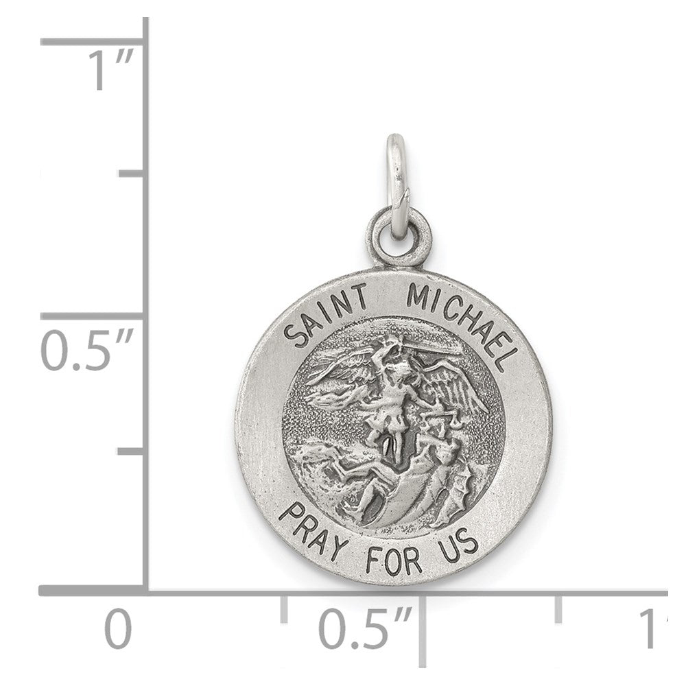 Sterling Silver Antiqued Saint Michael Medal QC3608