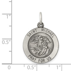 Sterling Silver Antiqued Saint Michael Medal QC3609
