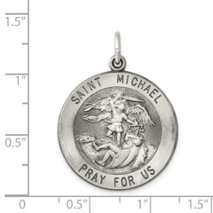 Sterling Silver Antiqued Saint Michael Medal QC3610
