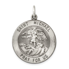 Sterling Silver Antiqued Saint Michael Medal QC3610