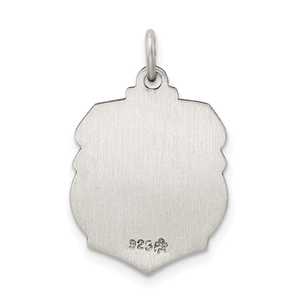 Sterling Silver Antiqued St. Michael Badge Medal QC3612