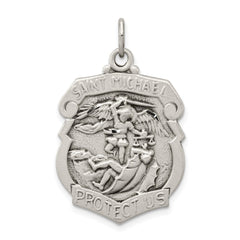 Sterling Silver Antiqued D/C St. Michael Badge Medal QC3613