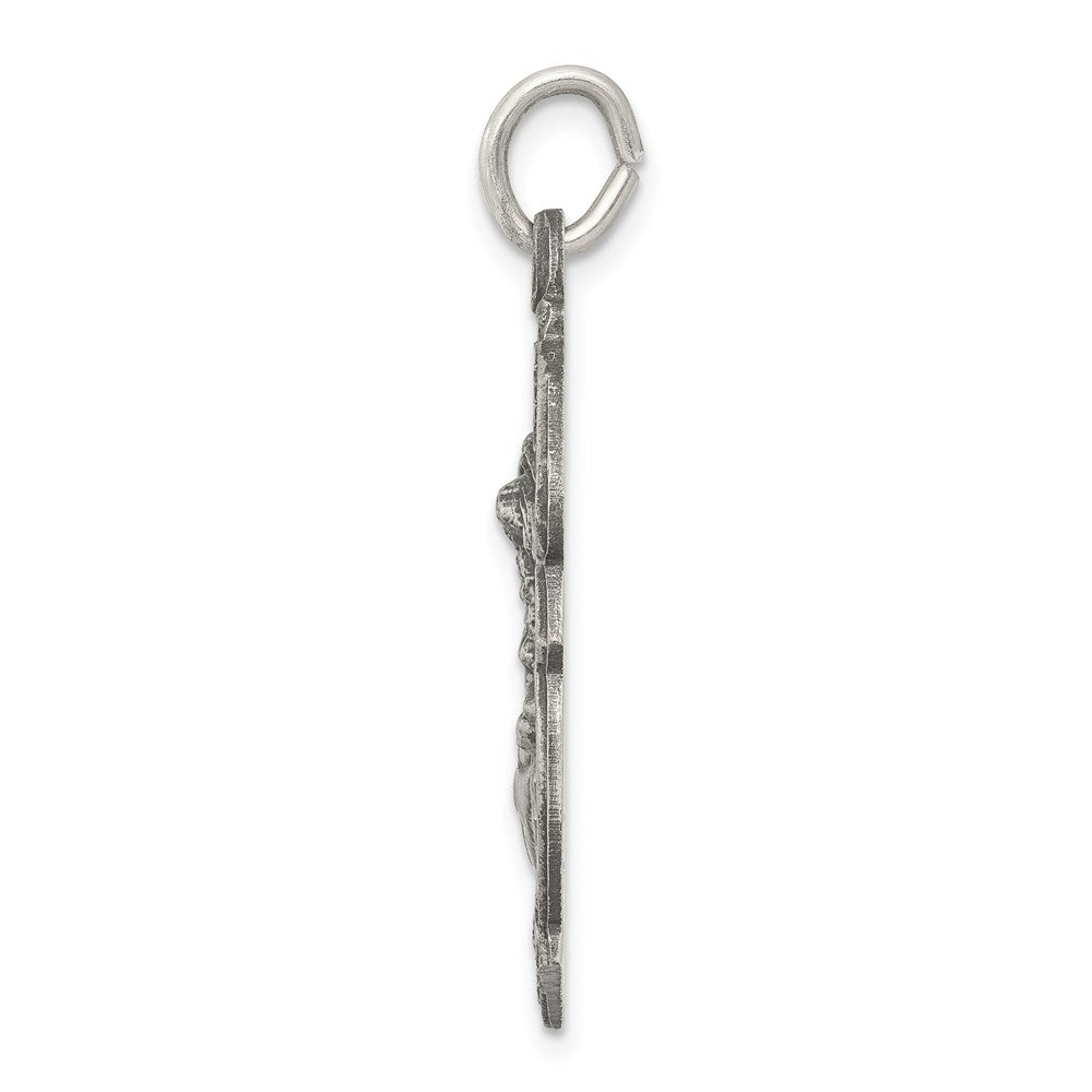 Sterling Silver Antiqued St. Michael Badge Medal QC3614