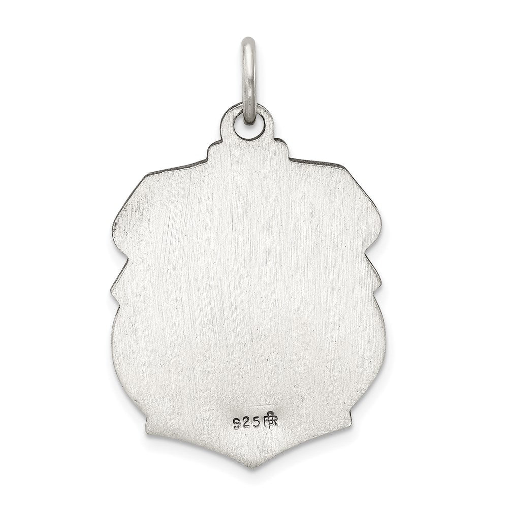 Sterling Silver Antiqued St. Michael Badge Medal QC3614