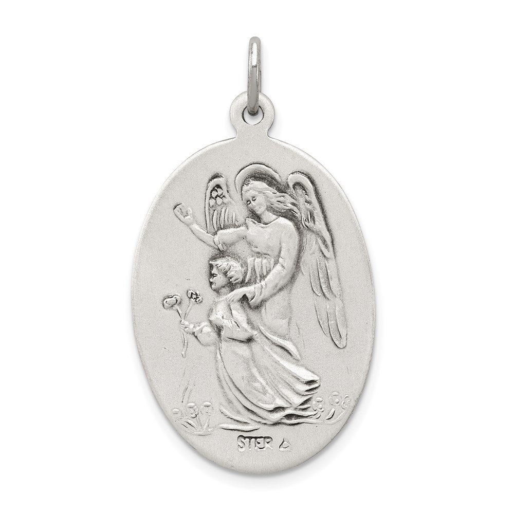 Sterling Silver Antiqued Reversible St. Michael Medal QC3615
