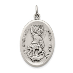 Sterling Silver Antiqued Reversible St. Michael Medal QC3615