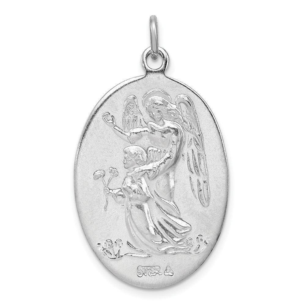 Sterling Silver Reversible Rhodium-plated & Vermeil St. Michael Medal QC3616