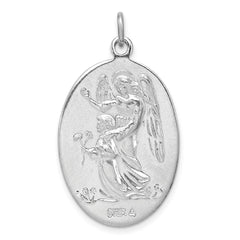 Sterling Silver Reversible Rhodium-plated & Vermeil St. Michael Medal QC3616