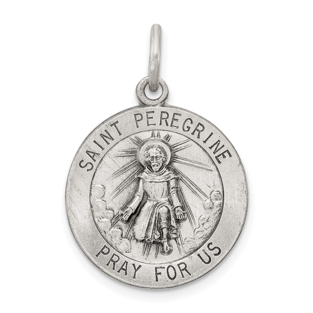 Sterling Silver Antiqued St. Peregrine Medal QC3618