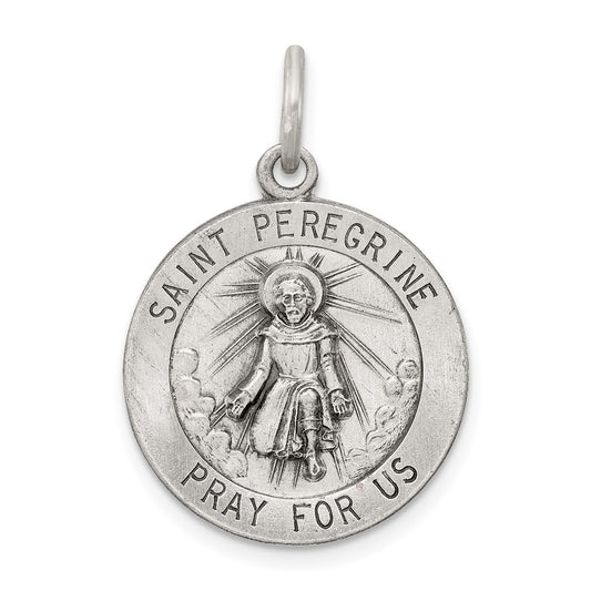 Sterling Silver Antiqued St. Peregrine Medal QC3618