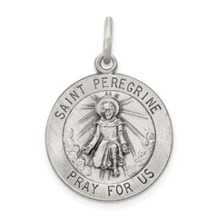 Sterling Silver Antiqued St. Peregrine Medal QC3618