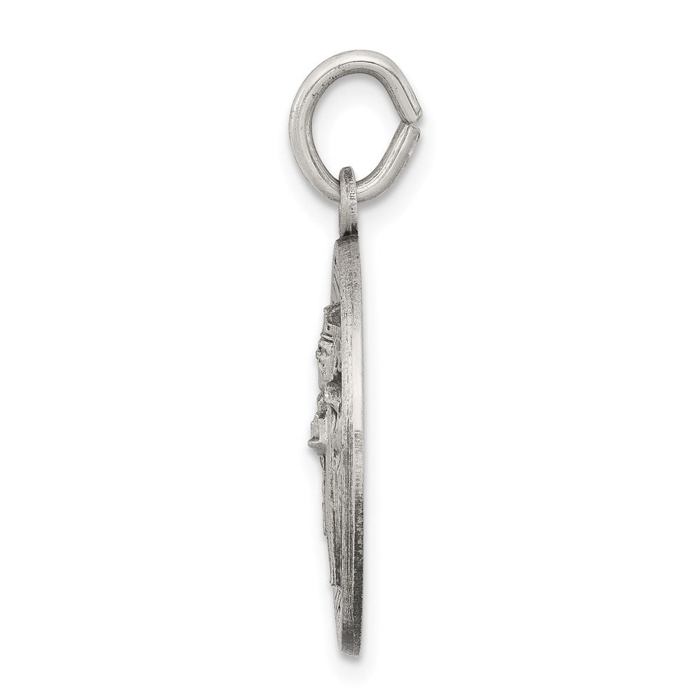 Sterling Silver Antiqued Saint Patrick Medal QC3619