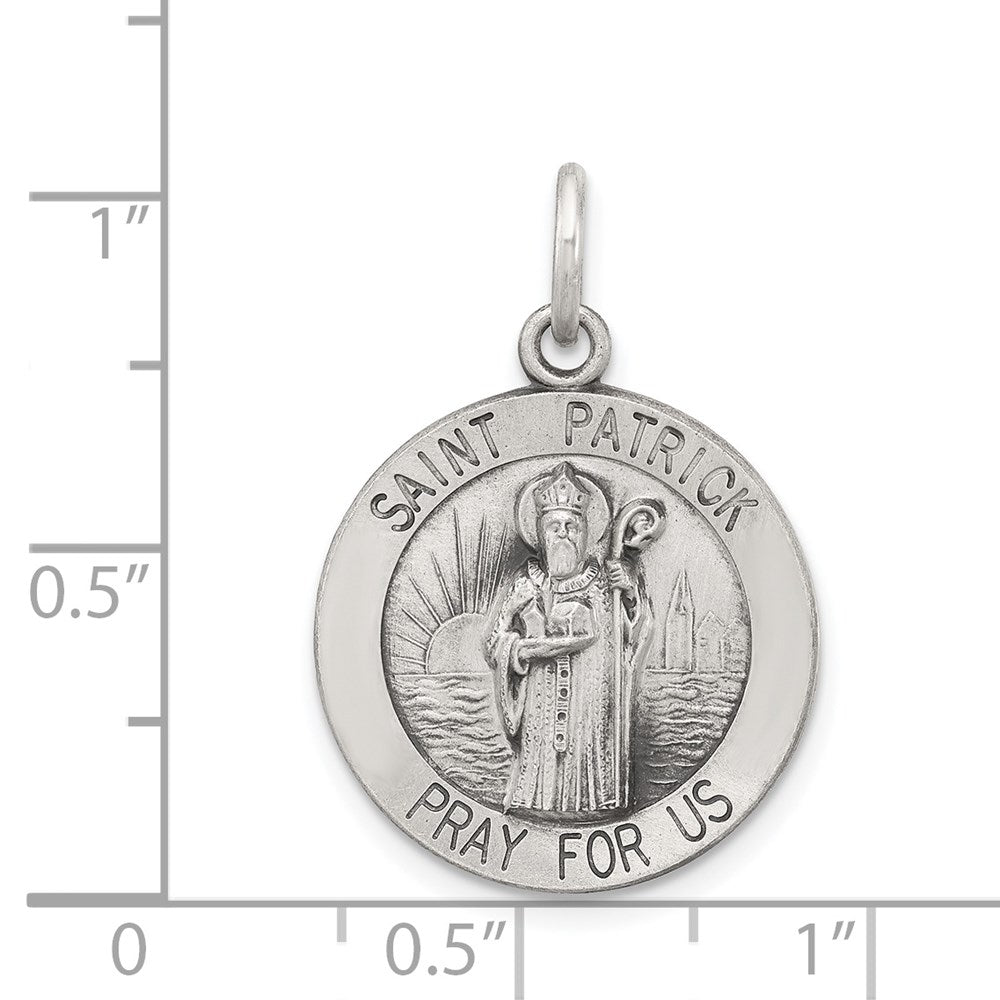 Sterling Silver Antiqued Saint Patrick Medal QC3619