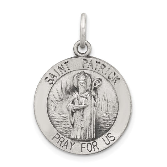 Sterling Silver Antiqued Saint Patrick Medal QC3619