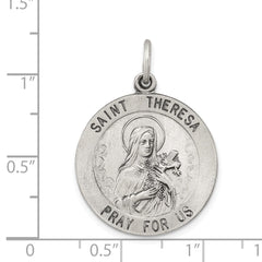 Sterling Silver Antiqued St. Theresa Medal QC3622