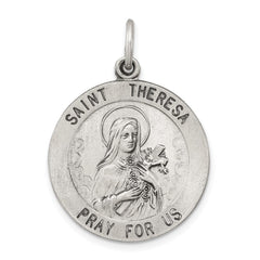 Sterling Silver Antiqued St. Theresa Medal QC3622