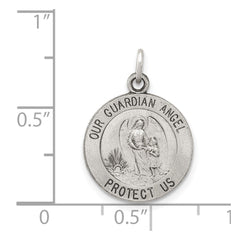 Sterling Silver Antiqued Guardian Angel Medal QC3625